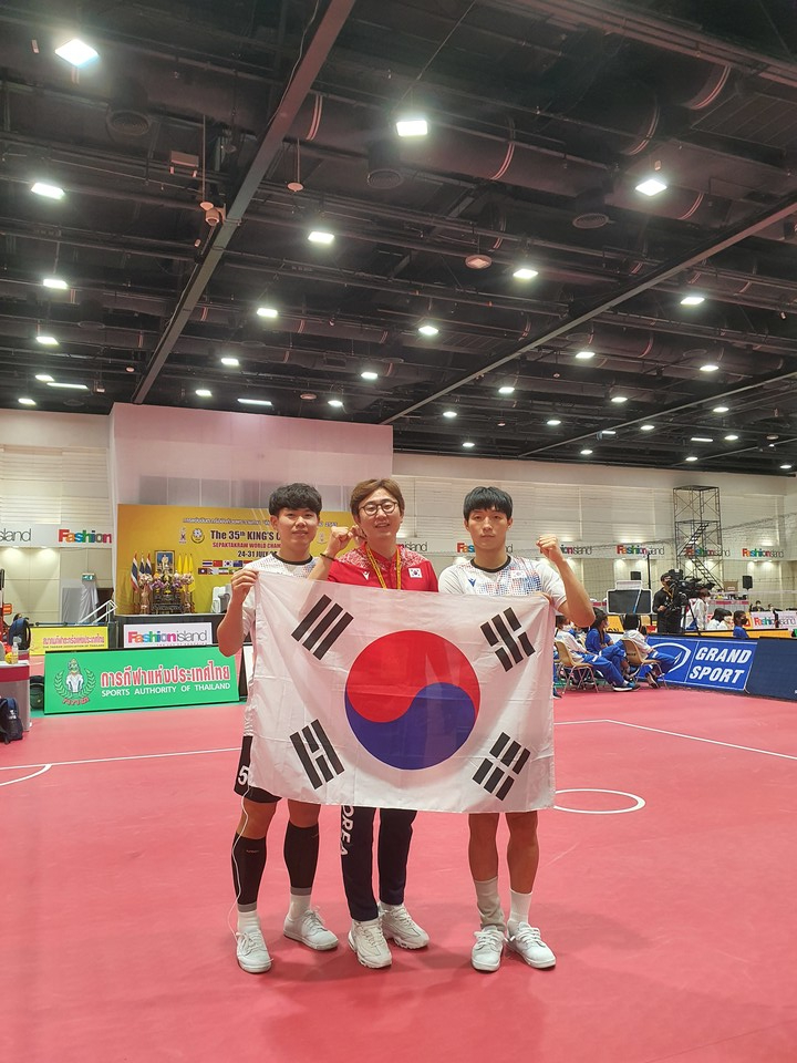 태국 세계선수권(킹스컵)에 출전중인 한국 세팍타크로 대표팀 1