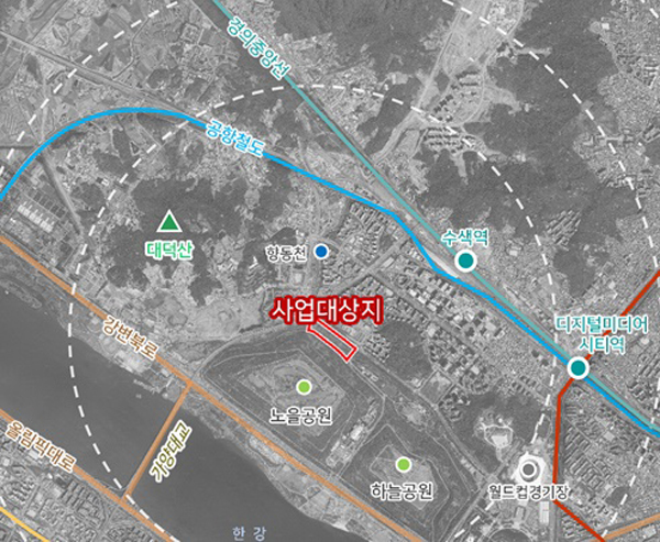김기덕 의원이 추진하는  서울시민체육공원 조성 관련 위치도